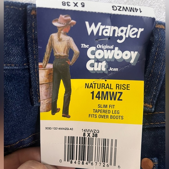 WRANGLER® COWBOY CUT® SLIM FIT JEAN IN PREWASHED INDIGO NWT - Picture 5 of 7